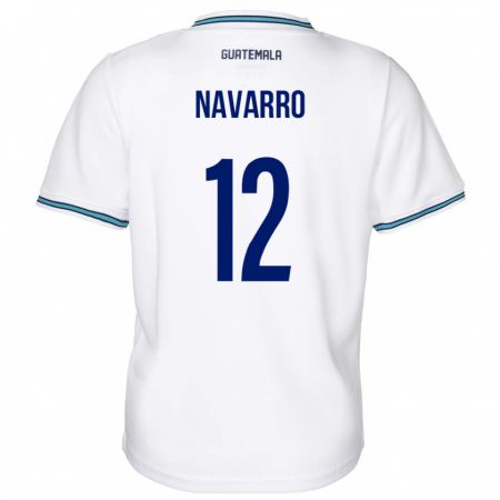 Kandiny Homme Maillot Guatemala Kenderson Navarro #12 Blanc Tenues Domicile 24-26 T-Shirt
