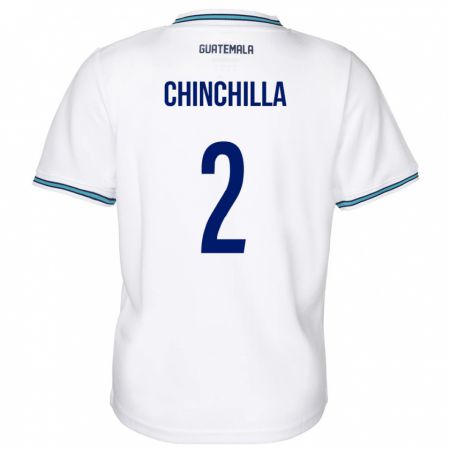 Kandiny Homme Maillot Guatemala Nicolás Chinchilla #2 Blanc Tenues Domicile 24-26 T-Shirt