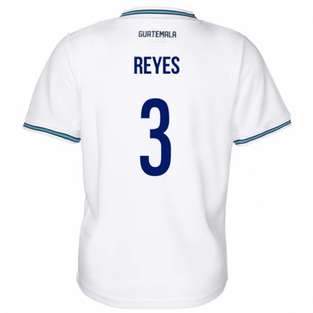 Kandiny Homme Maillot Guatemala Martha Reyes #3 Blanc Tenues Domicile 24-26 T-Shirt