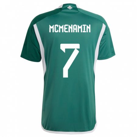 Kandiny Homme Maillot Irlande Du Nord Conor Mcmenamin #7 Vert Tenues Domicile 24-26 T-Shirt