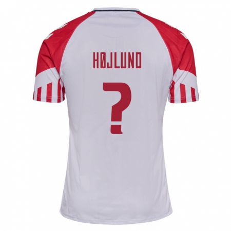 Kandiny Homme Maillot Danemark Emil Højlund #9 Blanc Tenues Extérieur 24-26 T-Shirt