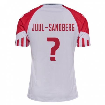 Kandiny Homme Maillot Danemark Nikolaj Juul-Sandberg #0 Blanc Tenues Extérieur 24-26 T-Shirt