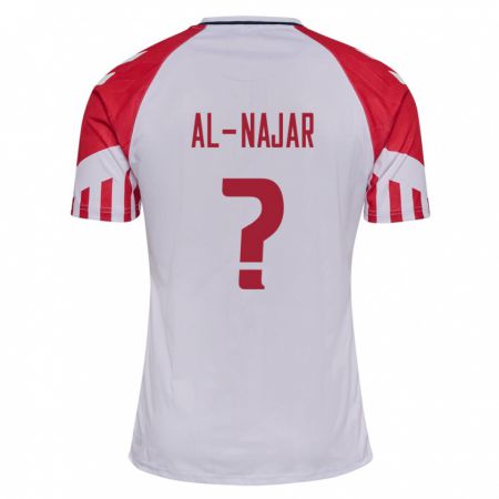 Kandiny Homme Maillot Danemark Ali Al-Najar #0 Blanc Tenues Extérieur 24-26 T-Shirt
