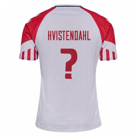 Kandiny Homme Maillot Danemark Johan Hvistendahl #0 Blanc Tenues Extérieur 24-26 T-Shirt