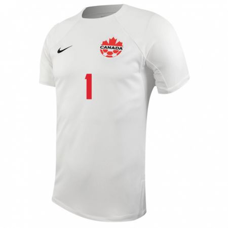 Kandiny Homme Maillot Canada James Pantemis #1 Blanc Tenues Extérieur 24-26 T-Shirt