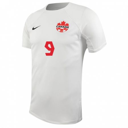 Kandiny Homme Maillot Canada Jacen Russell-Rowe #9 Blanc Tenues Extérieur 24-26 T-Shirt