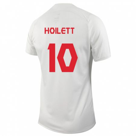 Kandiny Homme Maillot Canada David Junior Hoilett #10 Blanc Tenues Extérieur 24-26 T-Shirt