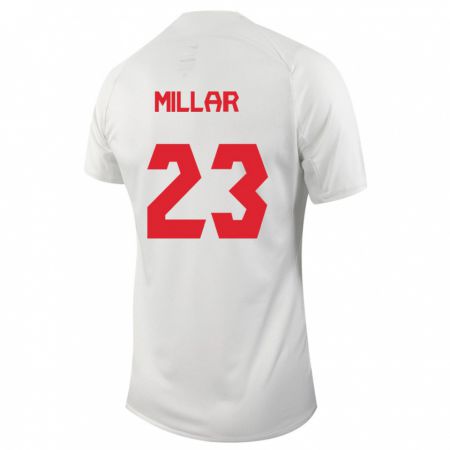 Kandiny Homme Maillot Canada Liam Millar #23 Blanc Tenues Extérieur 24-26 T-Shirt