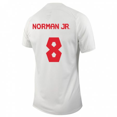 Kandiny Homme Maillot Canada David Norman Jr. #8 Blanc Tenues Extérieur 24-26 T-Shirt