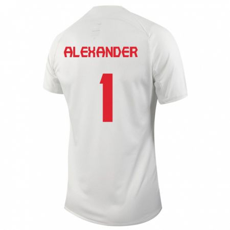 Kandiny Homme Maillot Canada Ben Alexander #1 Blanc Tenues Extérieur 24-26 T-Shirt