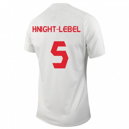 Kandiny Homme Maillot Canada Jamie Knight-Lebel #5 Blanc Tenues Extérieur 24-26 T-Shirt