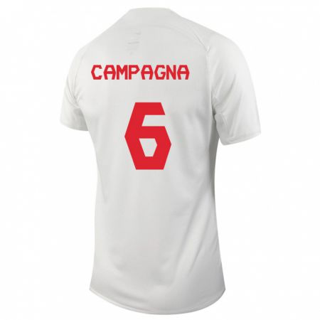 Kandiny Homme Maillot Canada Matteo Campagna #6 Blanc Tenues Extérieur 24-26 T-Shirt
