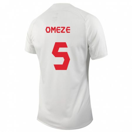 Kandiny Homme Maillot Canada Chimere Omeze #5 Blanc Tenues Extérieur 24-26 T-Shirt