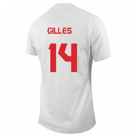 Kandiny Homme Maillot Canada Vanessa Gilles #14 Blanc Tenues Extérieur 24-26 T-Shirt
