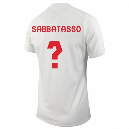 Kandiny Homme Maillot Canada Jeronimo Sabbatasso #0 Blanc Tenues Extérieur 24-26 T-Shirt