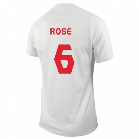 Kandiny Homme Maillot Canada Deanne Rose #6 Blanc Tenues Extérieur 24-26 T-Shirt
