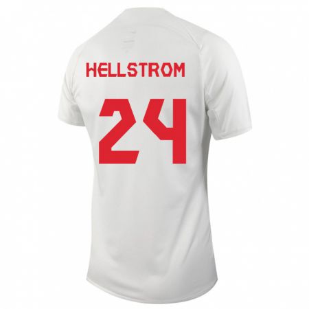 Kandiny Homme Maillot Canada Jenna Hellstrom #24 Blanc Tenues Extérieur 24-26 T-Shirt