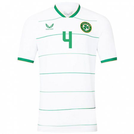 Kandiny Homme Maillot Irlande Luca Cailloce #4 Blanc Tenues Extérieur 24-26 T-Shirt
