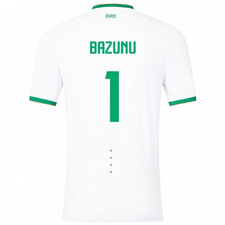 Kandiny Homme Maillot Irlande Gavin Bazunu #1 Blanc Tenues Extérieur 24-26 T-Shirt