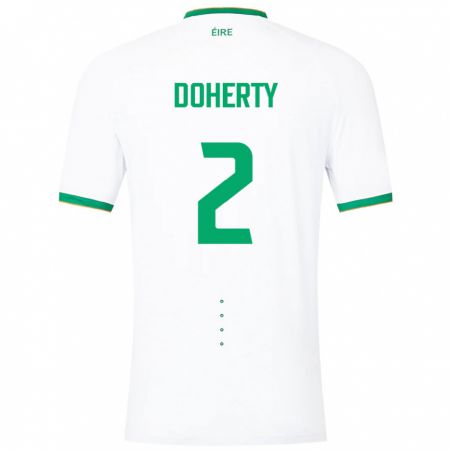Kandiny Homme Maillot Irlande Matt Doherty #2 Blanc Tenues Extérieur 24-26 T-Shirt