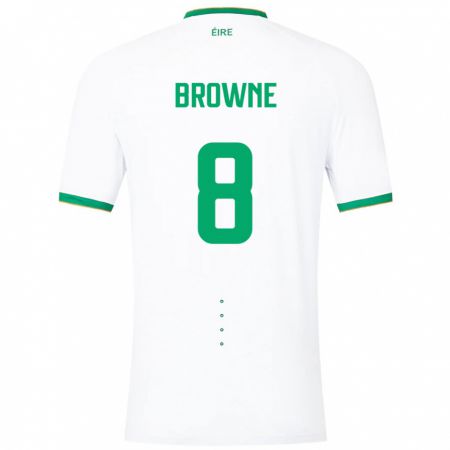 Kandiny Homme Maillot Irlande Alan Browne #8 Blanc Tenues Extérieur 24-26 T-Shirt