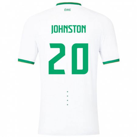 Kandiny Homme Maillot Irlande Mikey Johnston #20 Blanc Tenues Extérieur 24-26 T-Shirt