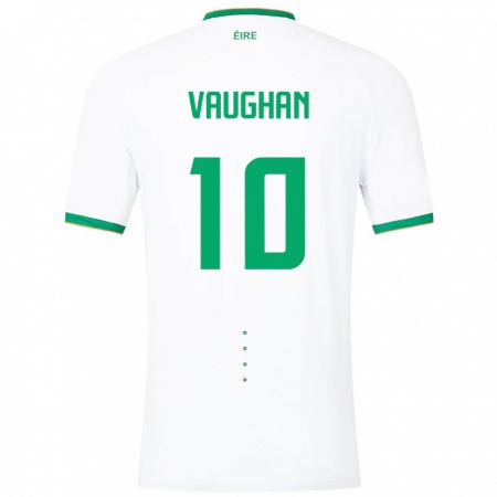 Kandiny Homme Maillot Irlande Harry Vaughan #10 Blanc Tenues Extérieur 24-26 T-Shirt