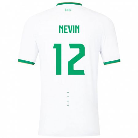 Kandiny Homme Maillot Irlande Harry Nevin #12 Blanc Tenues Extérieur 24-26 T-Shirt