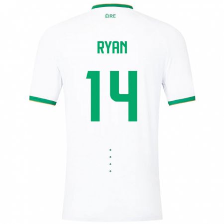 Kandiny Homme Maillot Irlande John Ryan #14 Blanc Tenues Extérieur 24-26 T-Shirt