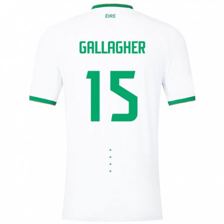 Kandiny Homme Maillot Irlande Oisín Gallagher #15 Blanc Tenues Extérieur 24-26 T-Shirt