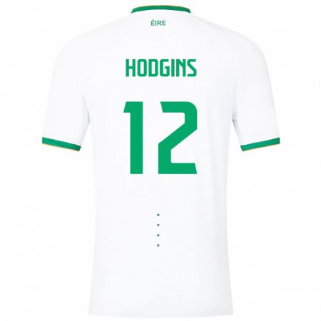Kandiny Homme Maillot Irlande Gavin Hodgins #12 Blanc Tenues Extérieur 24-26 T-Shirt