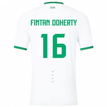 Kandiny Homme Maillot Irlande Fintan Doherty #16 Blanc Tenues Extérieur 24-26 T-Shirt