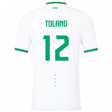 Kandiny Homme Maillot Irlande Tyler Toland #12 Blanc Tenues Extérieur 24-26 T-Shirt