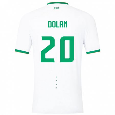 Kandiny Homme Maillot Irlande Ellen Dolan #20 Blanc Tenues Extérieur 24-26 T-Shirt