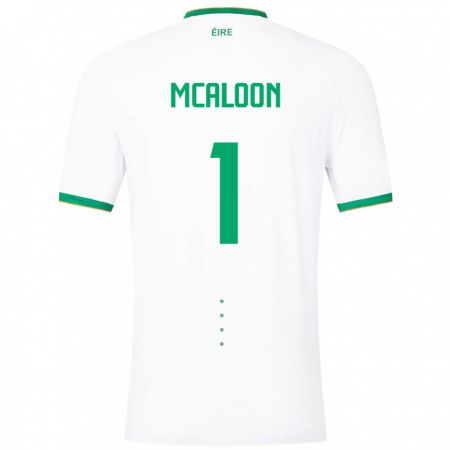 Kandiny Homme Maillot Irlande Naoisha Mcaloon #1 Blanc Tenues Extérieur 24-26 T-Shirt