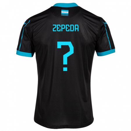 Kandiny Homme Maillot Honduras Melquizedeck Zepeda #0 Noir Tenues Extérieur 24-26 T-Shirt
