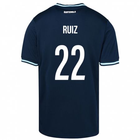Kandiny Homme Maillot Guatemala Kevin Ruiz #22 Bleu Tenues Extérieur 24-26 T-Shirt