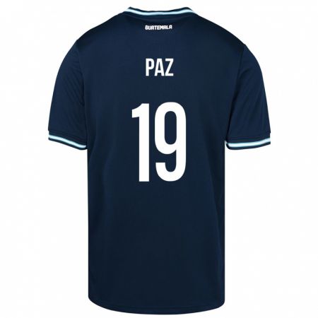 Kandiny Homme Maillot Guatemala Vidal Paz #19 Bleu Tenues Extérieur 24-26 T-Shirt