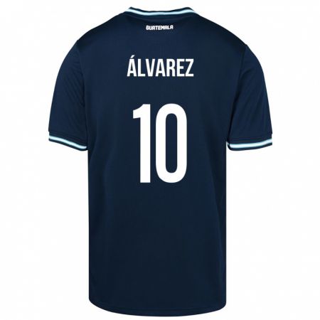 Kandiny Homme Maillot Guatemala Andrea Álvarez #10 Bleu Tenues Extérieur 24-26 T-Shirt