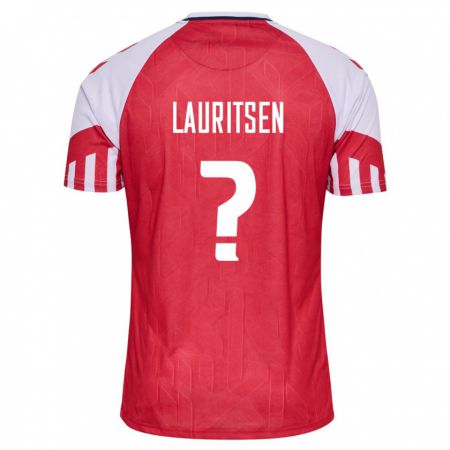 Kandiny Femme Maillot Danemark Mads Lauritsen #0 Rouge Tenues Domicile 24-26 T-Shirt