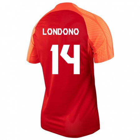 Kandiny Femme Maillot Canada Tyler Londono #14 Orange Tenues Domicile 24-26 T-Shirt