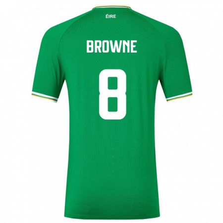 Kandiny Femme Maillot Irlande Alan Browne #8 Vert Tenues Domicile 24-26 T-Shirt