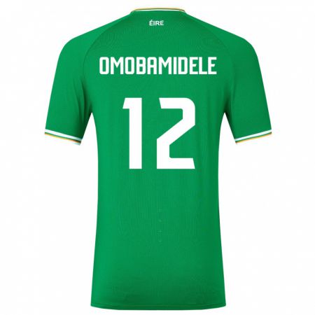 Kandiny Femme Maillot Irlande Andrew Omobamidele #12 Vert Tenues Domicile 24-26 T-Shirt