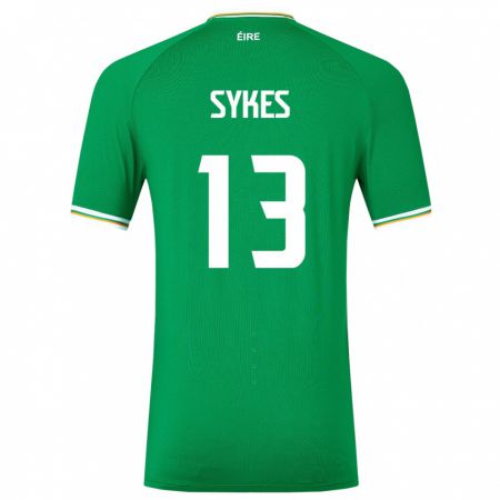 Kandiny Femme Maillot Irlande Mark Sykes #13 Vert Tenues Domicile 24-26 T-Shirt