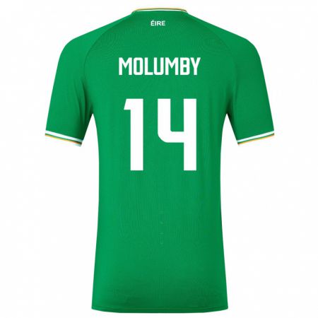Kandiny Femme Maillot Irlande Jayson Molumby #14 Vert Tenues Domicile 24-26 T-Shirt