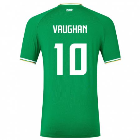 Kandiny Femme Maillot Irlande Harry Vaughan #10 Vert Tenues Domicile 24-26 T-Shirt