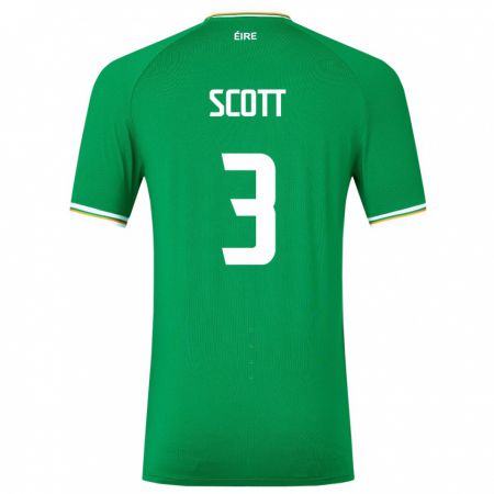 Kandiny Femme Maillot Irlande Harriet Scott #3 Vert Tenues Domicile 24-26 T-Shirt