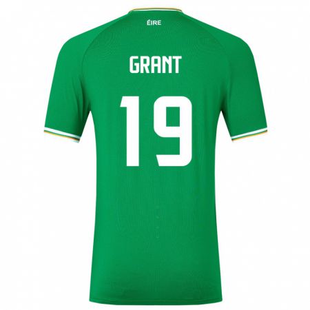 Kandiny Femme Maillot Irlande Ciara Grant #19 Vert Tenues Domicile 24-26 T-Shirt