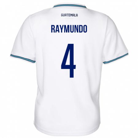 Kandiny Femme Maillot Guatemala Cristopher Raymundo #4 Blanc Tenues Domicile 24-26 T-Shirt