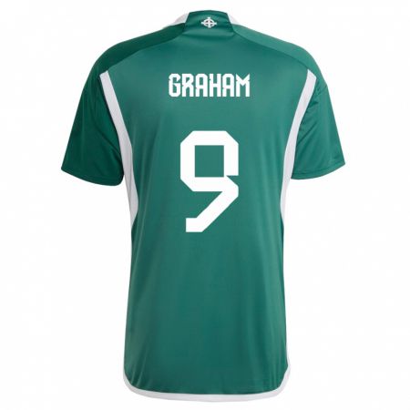 Kandiny Femme Maillot Irlande Du Nord Braiden Graham #9 Vert Tenues Domicile 24-26 T-Shirt